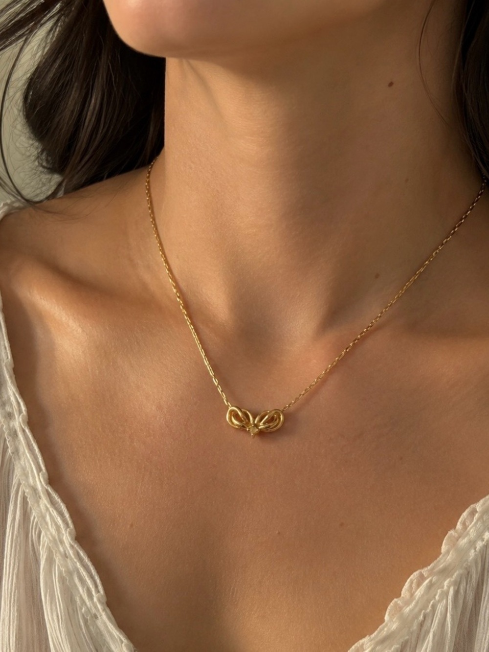Authentic Vintage Dior Gold Knot Pendant Necklace